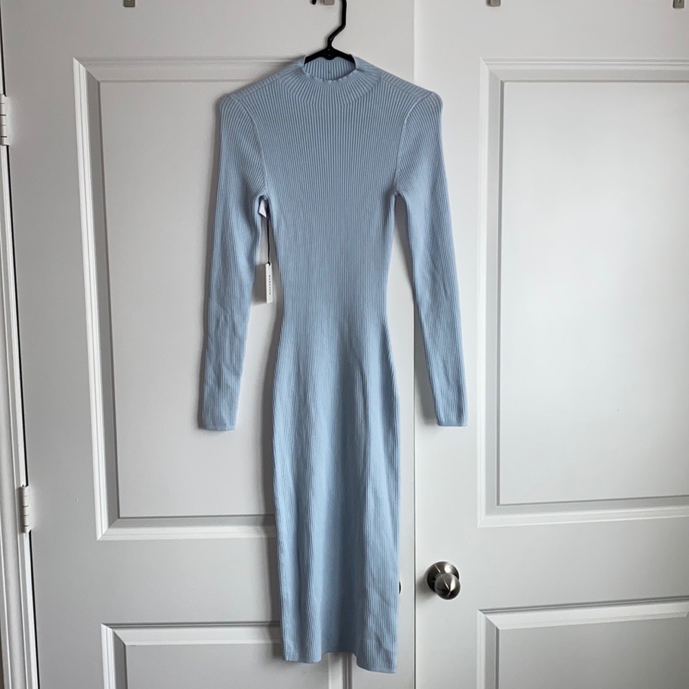 Babaton Fluid Blue Compose Knit Dress